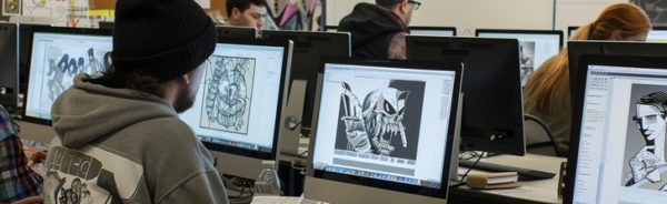 Best graphic designing course in Rehan – students learning design
