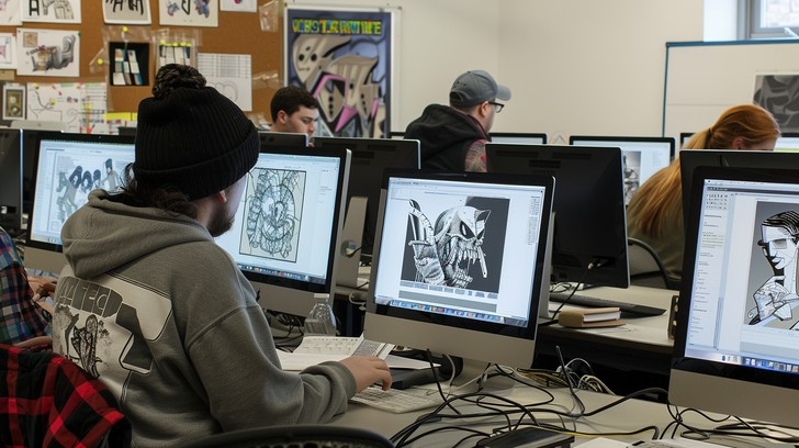 Graphic Designing Course in Rehan Best graphic designing course in Rehan – students learning design