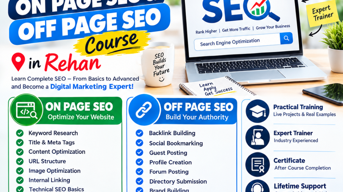 On Page SEO and Off Page SEO course in Rehan by RPTECH Web Solutions