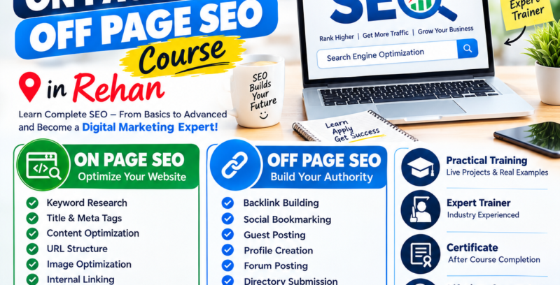 On Page SEO and Off Page SEO course in Rehan by RPTECH Web Solutions